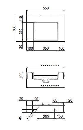 The Ramp Junior 100 Basin 550mm Wall Hung Stone Basin