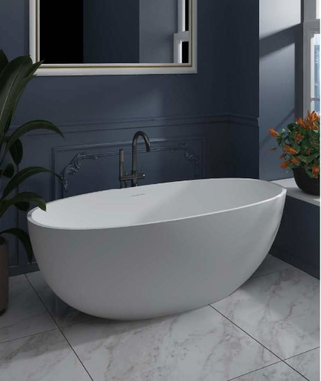 Cora Oval Stylish Stone Bath - 1700mm