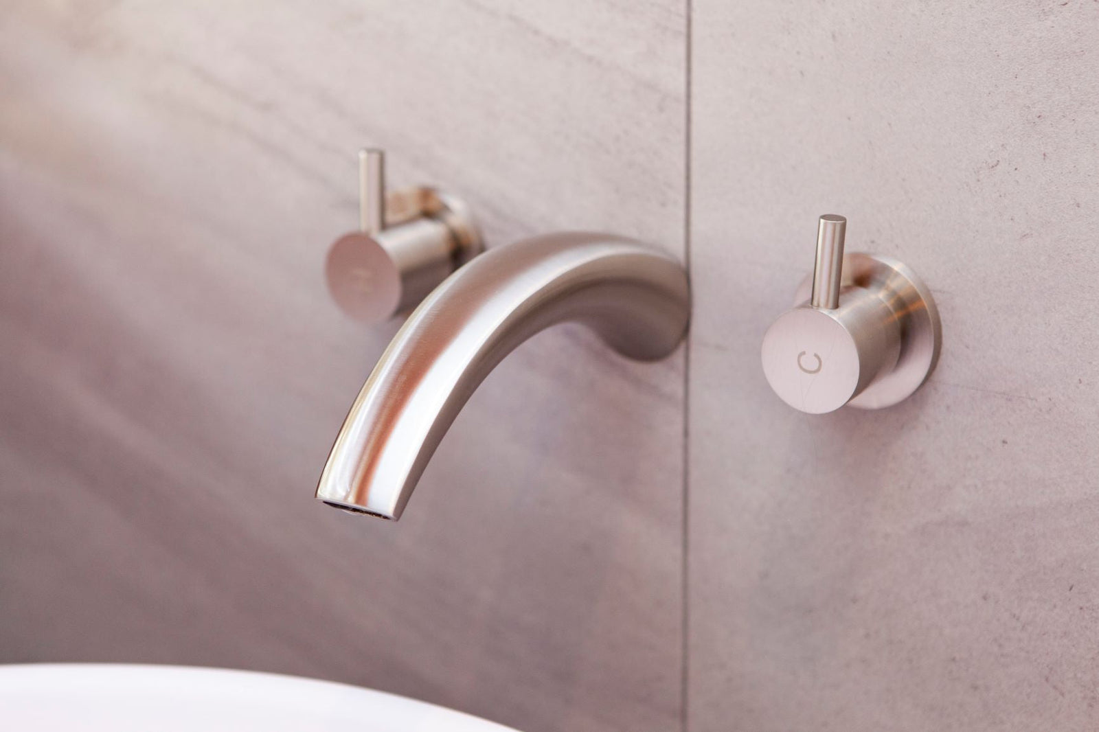 Circular Wall Tap Set - Brushed Nickel - TWIN15