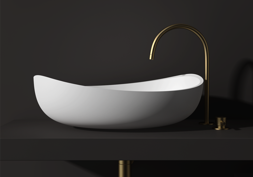 Slimline Curved Feature Basin  - 600mm - STB85 T - Various Colours