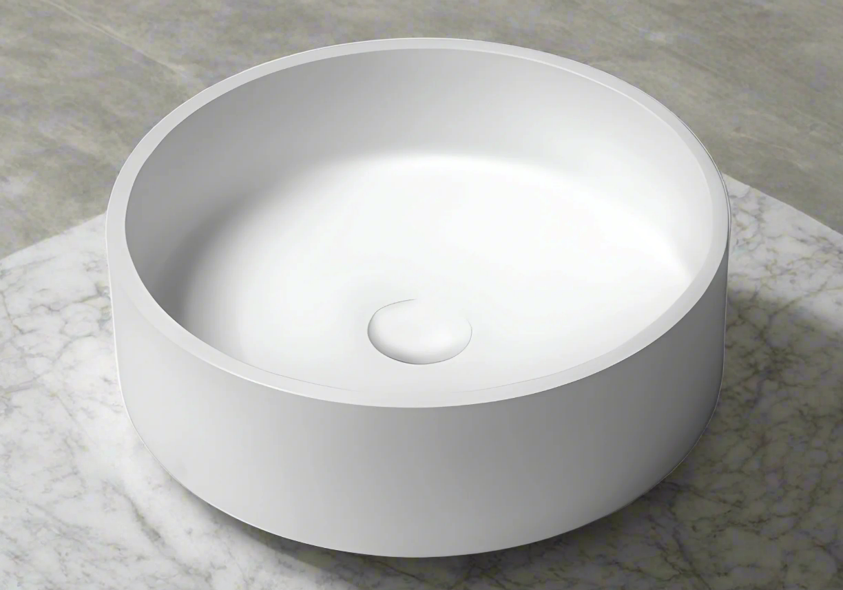 Sol concrete round basin white 390mm TC0015C20
