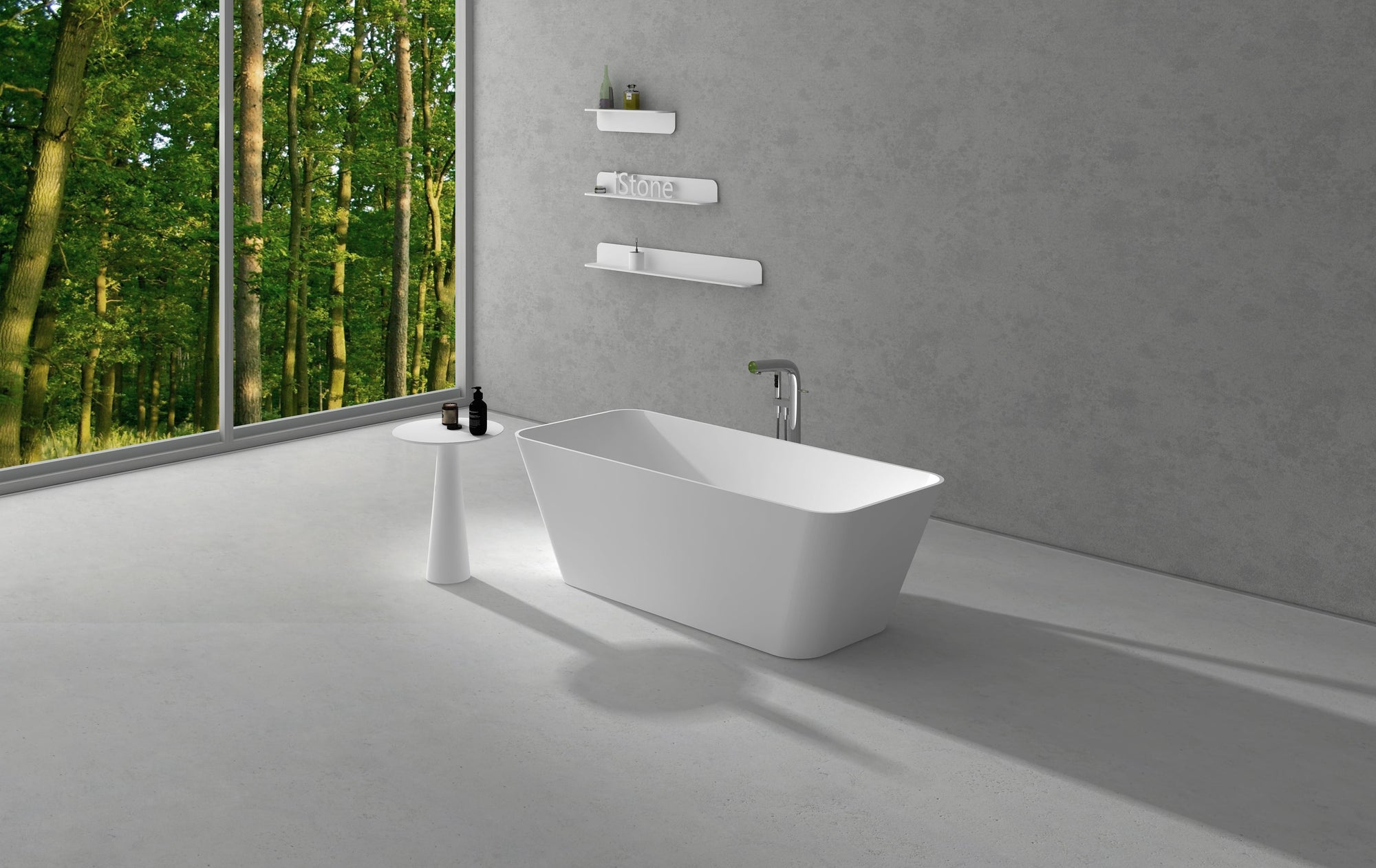Gia Thin Edge Asymmetrical Bath - 1700mm - G65189