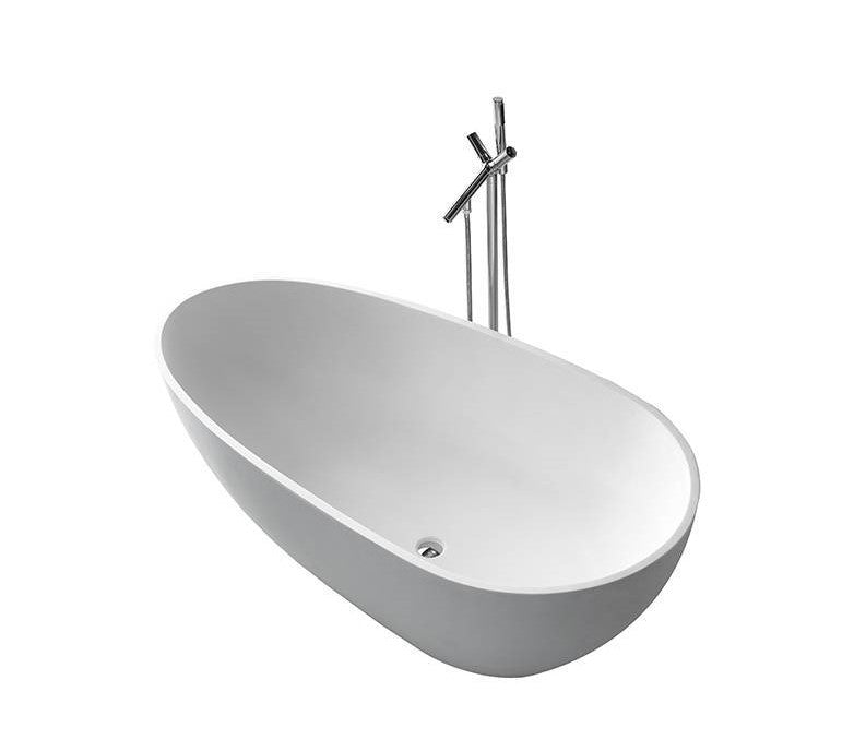 Egg shaped mid-size stone bath - 1620mm - B001-C