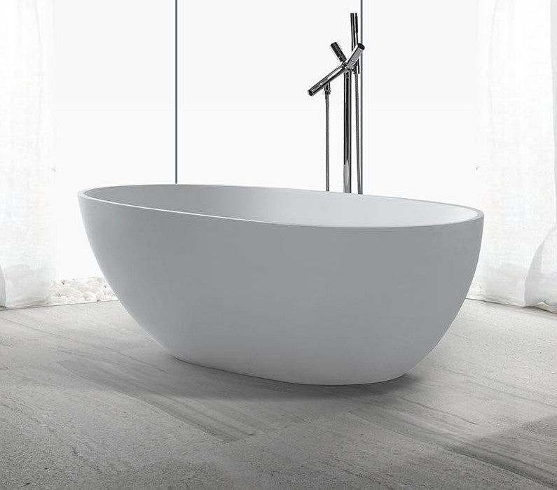 Egg shaped mid-size stone bath - 1620mm - B001-C