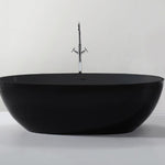 Hugi Matte Black Stone Bath Series - 1780mm - B003-A