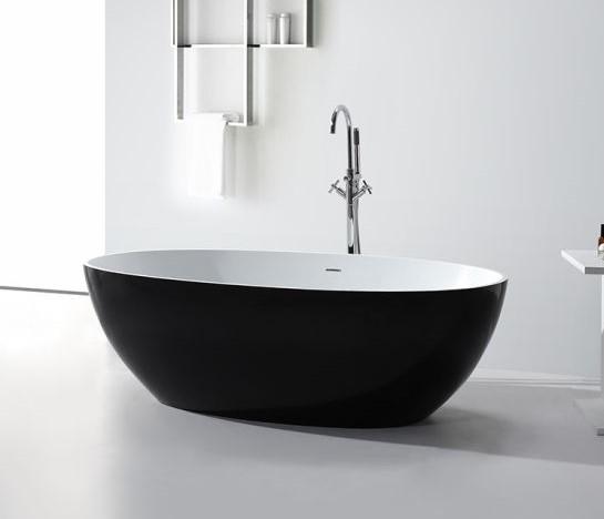 Hugi Black & White Stone Bath - 1828mm - B003-A
