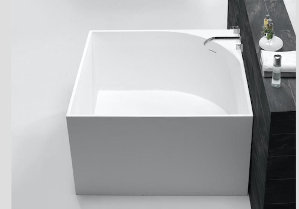 Hugi Square Stone Bath - Perfect For Corners - 1040mm - B067