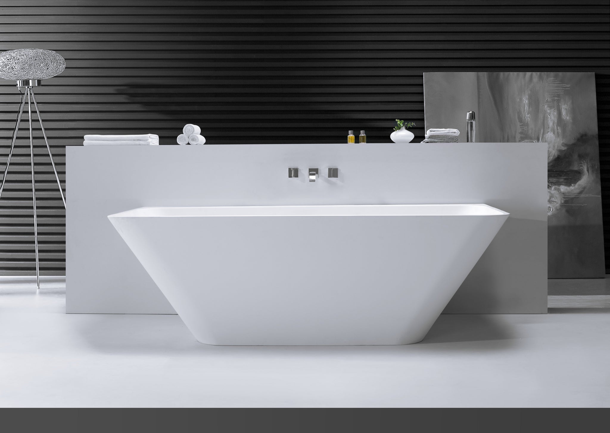 Hugi Reclined Luxury Stone Bath - 1800mm - B053