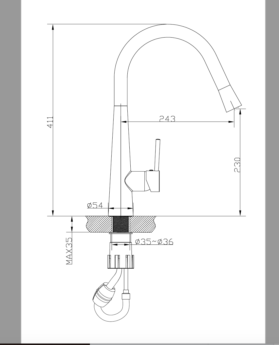 Clas ELE12BGM Pull out Kitchen Mixer (Brushed Gun Metal) Architect Design